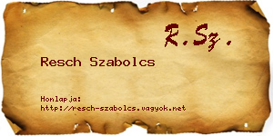 Resch Szabolcs névjegykártya